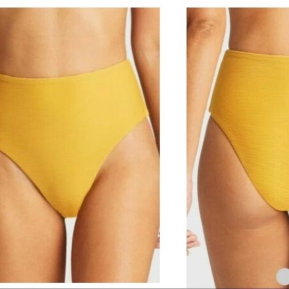 Vitamin A Fred SEGAL golden yellow high waisted bikini bathing suit bottom. - Picture 5 of 9